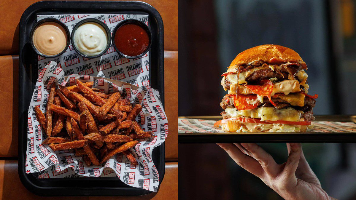 μπέργκερ και πατάτες τηγανιτές