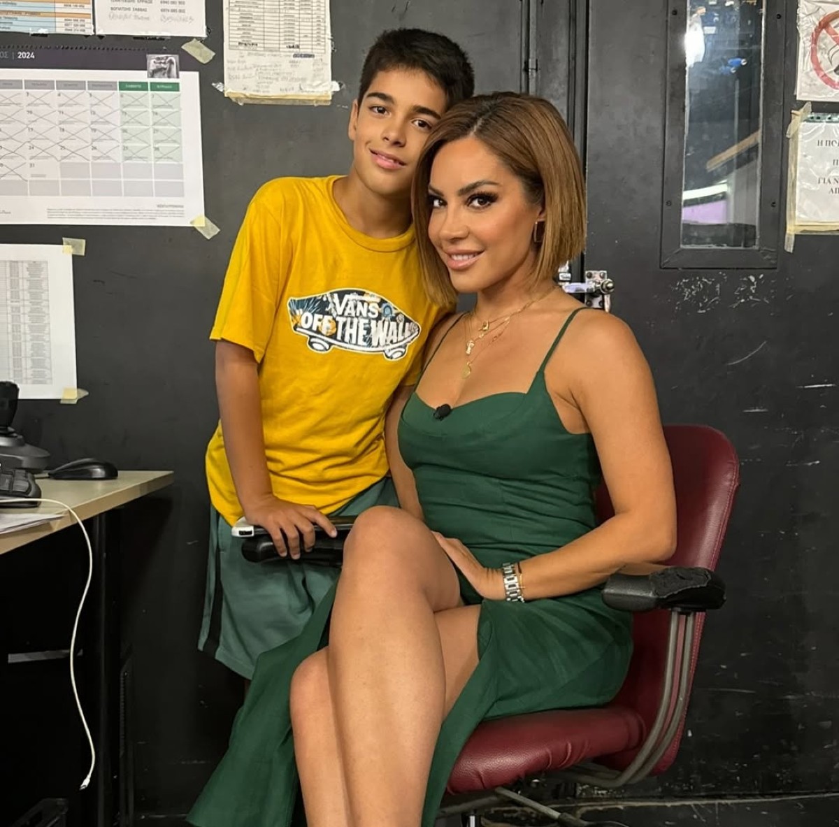 Η Μαριάντα Πιερίδη με τον γιο της