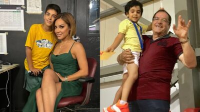 Η Μαριάντα Πιερίδη με τον πατέρα και τον γιο της