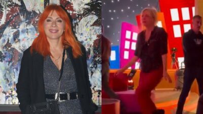 Η Σμαράγδα Καρύδη στα γυρίσματα του Παρά Πέντε