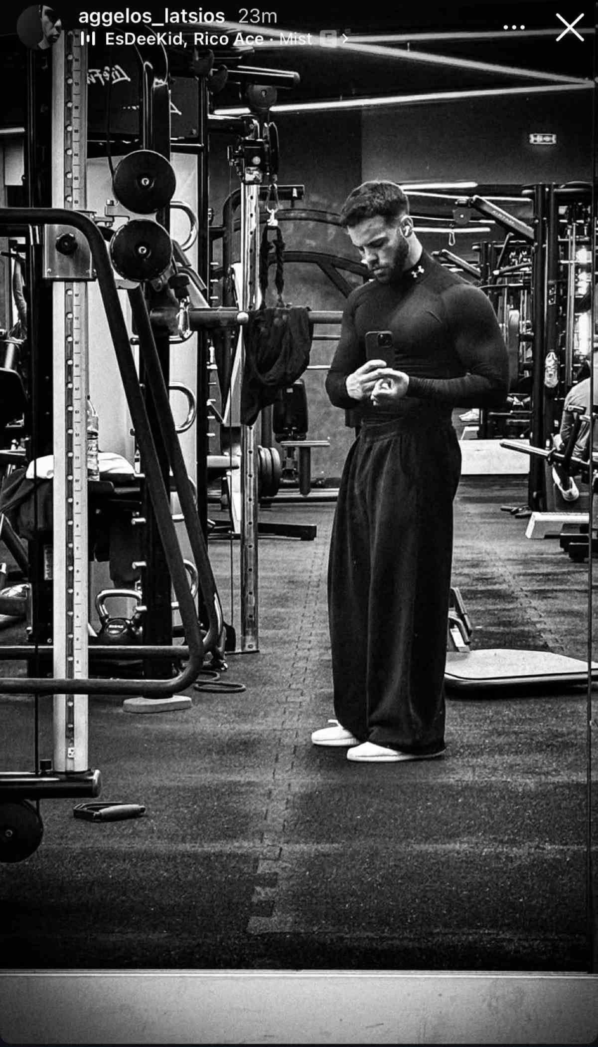 Ο Άγγελος Λάτσιος στο γυμναστήριο 