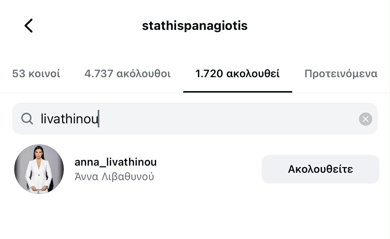 Άννα Λιβαθυνού: Έκανε unfollow τον Παναγιώτη Στάθη - Διέγραψε κοινές τους φωτογραφίες