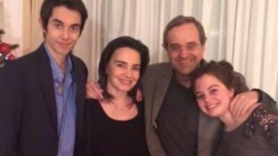 Ο Αντώνης Σαμαράς με τη Λένα Σαμαρά και τον Κώστα Σαμαρά