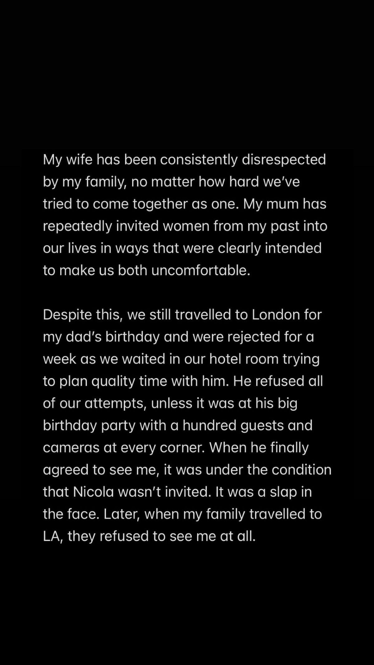 Η ανάρτηση του Μπρούκλυν Μπέκαμ