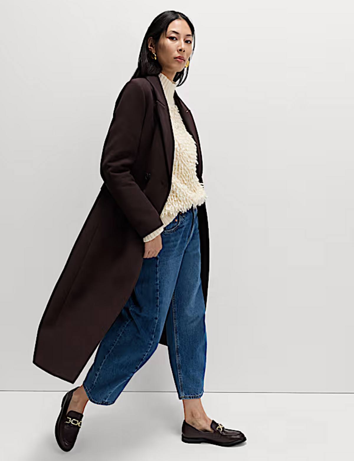 καφέ παλτό marks and spencer