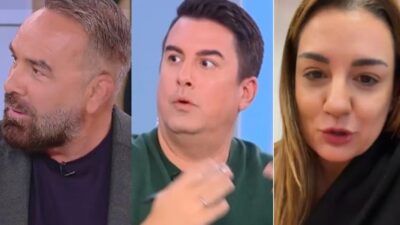 Ο Γρηγόρης Γκουντάρας, ο Πάνος Κατσαρίδης και η Ελίνα Παπίλα