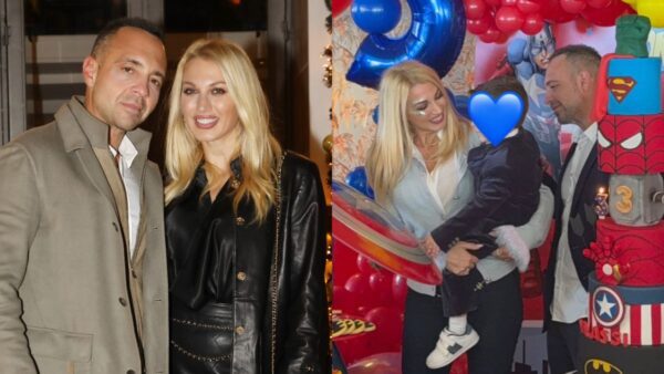 Η Κωνσταντίνα Σπυροπούλου και ο Βασίλης Σταθοκωστόπουλος αγκαλιά με τον γιο τους