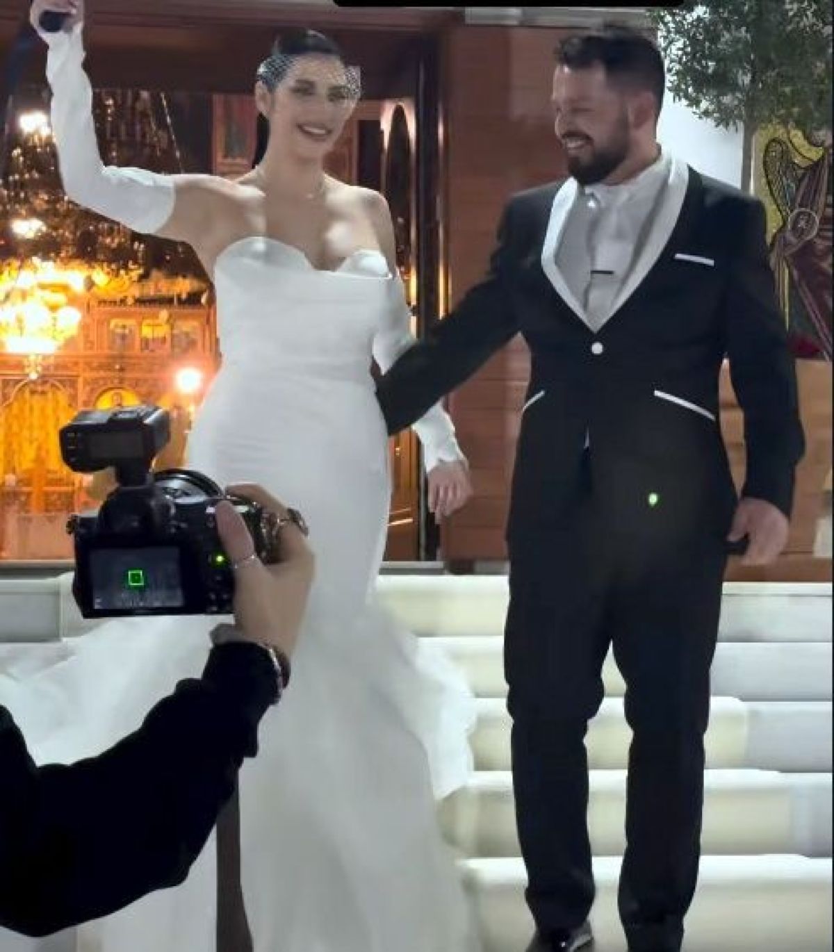 Ο Βασίλης Κουμεντάκος στο γάμο του