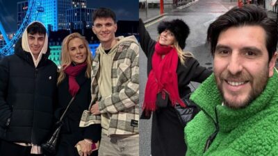 Η Ντορέττα Παπαδημητρίου μαζί με τους γιους της και τον Γιώργο Γεροντιδάκη στο Λονδίνο