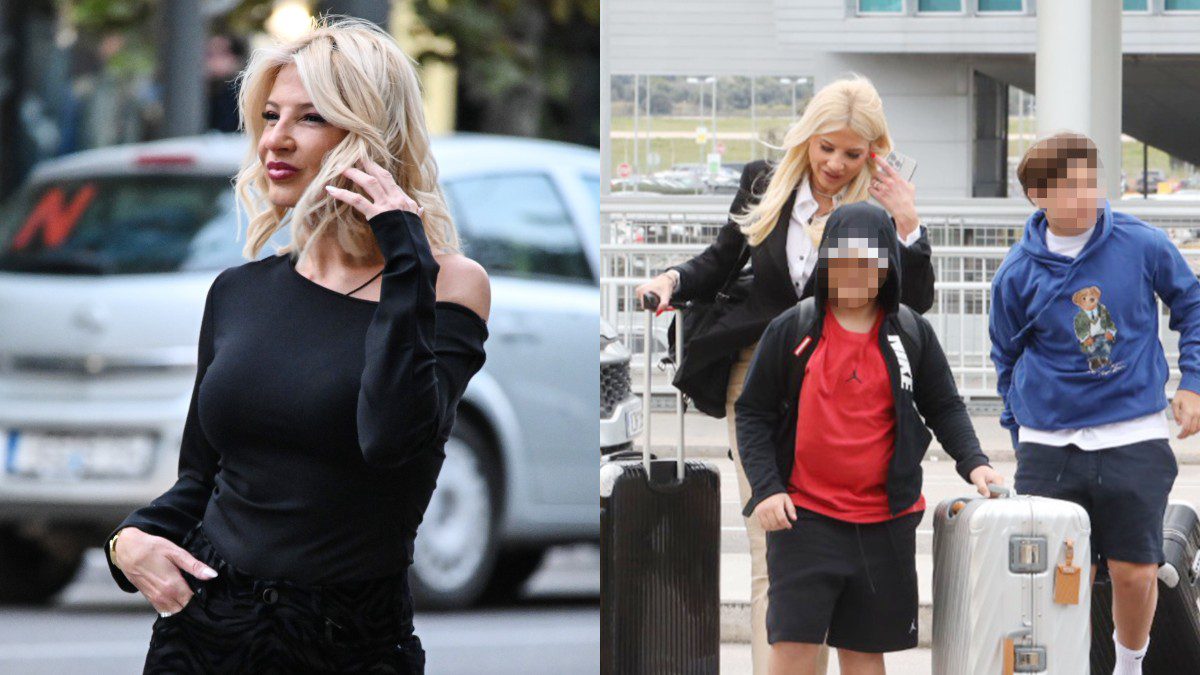 H Φαίη Σκορδά με τα παιδιά της