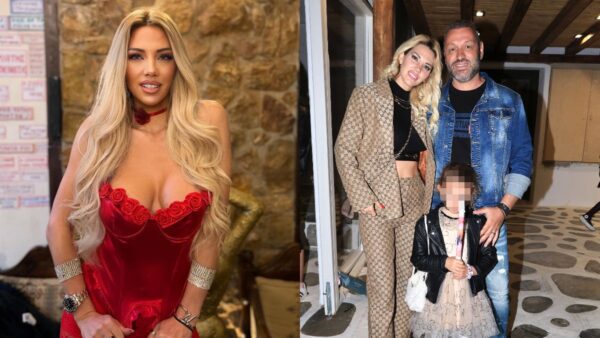 Η Σάσα Μπάστα και ο Δημήτρης Κουσαθανάς με την κόρη τους