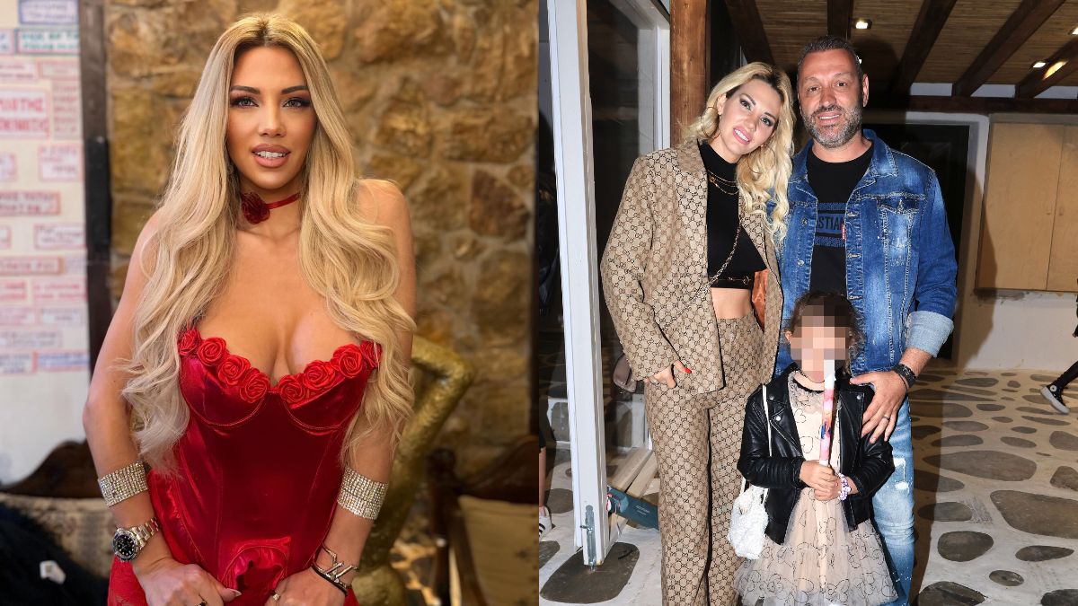 Η Σάσα Μπάστα και ο Δημήτρης Κουσαθανάς με την κόρη τους