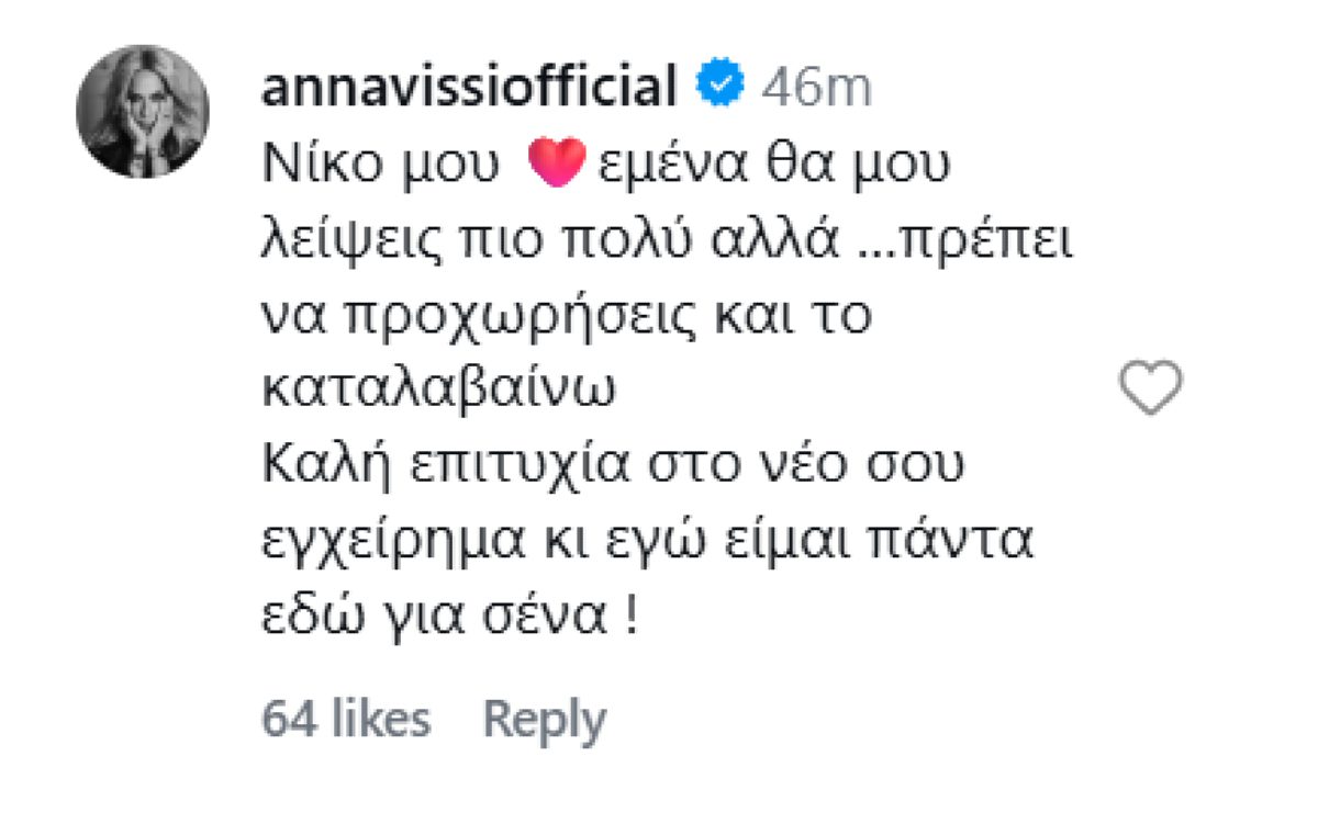Το σχόλιο που έκανε η Άννα Βίσση
