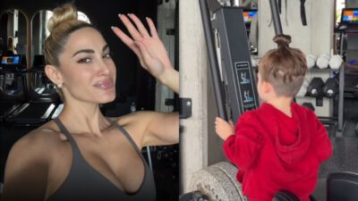 Η Ιωάννα Τούνη με τον Πάρη στο γυμναστήριο