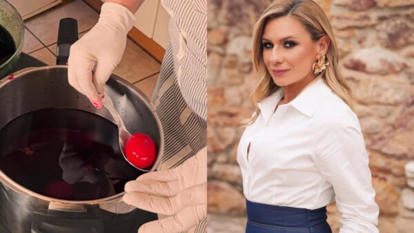 Η Κατερίνα Καραβάτου έβαψε αυγά