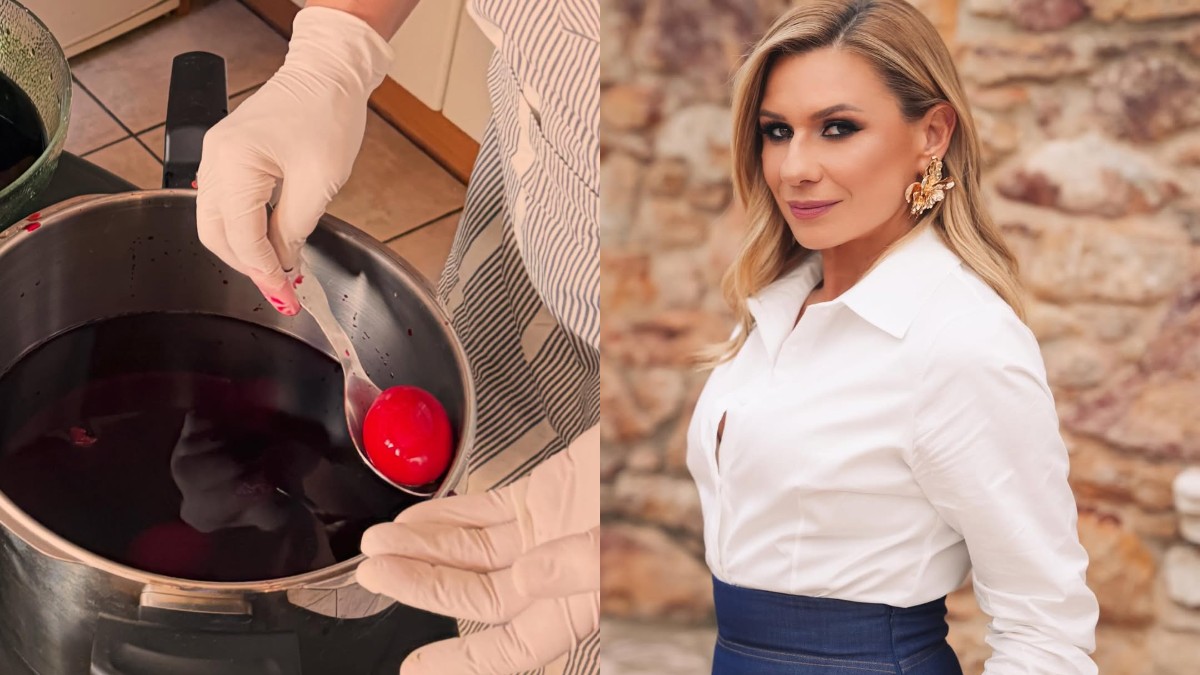 Η Κατερίνα Καραβάτου έβαψε αυγά