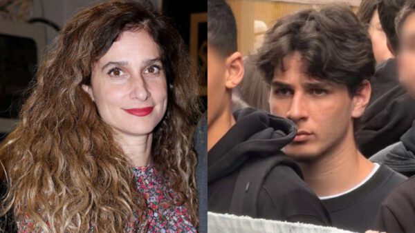 Η Μαρίνα Καλογήρου σε συγκέντρωση για τον διευθυντή του σχολείου του γιου της