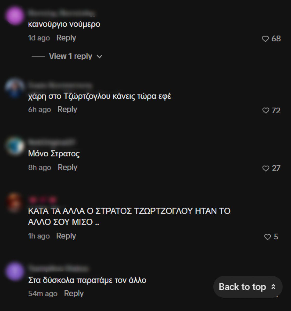 Σχόλια στο προφίλ της Σοφίας Μαριόλα