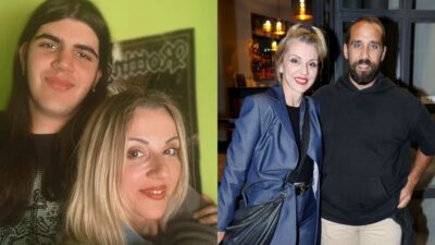Η Ματίνα Νικολάου με τον γιο της και τον Βασίλη Πορφυράκη