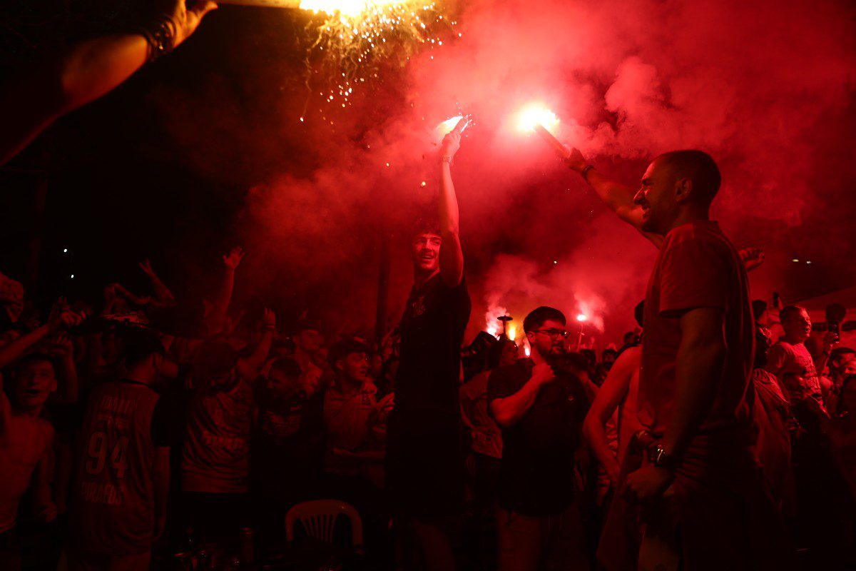 Πανηγυρισμοί για τον Ολυμπιακό