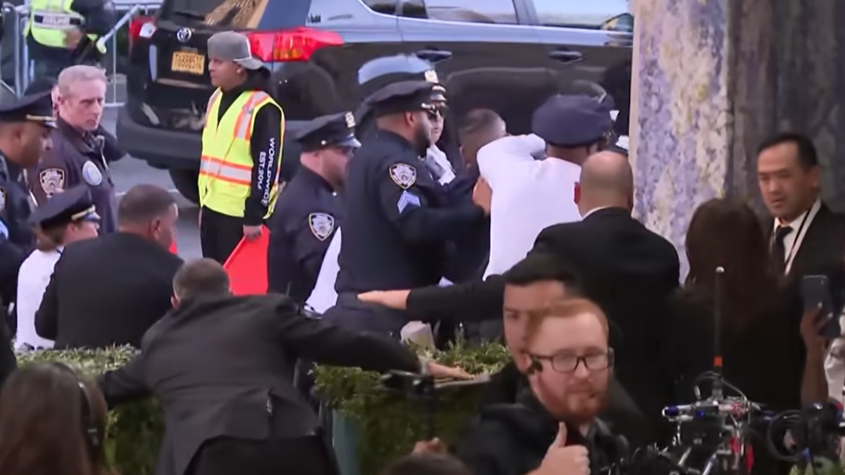 Met Gala διαδηλωτής