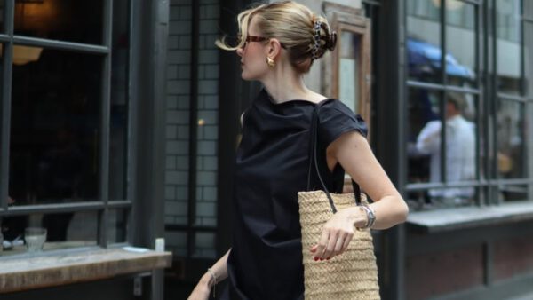 τσάντες ψάθινες στο street style
