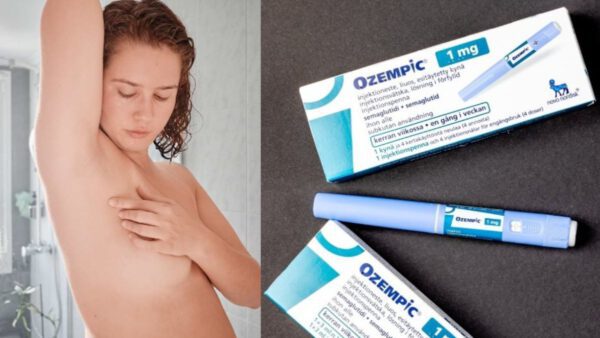 Ενέσεις αδυνατίσματος και γυναίκα ψηλαφεί στήθος