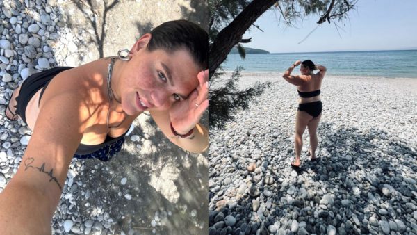 Η Δανάη Μπάρκα με μαγιό
