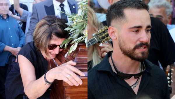Η σύζυγος και ο γιος του Νίκου Καλογερόπουλου