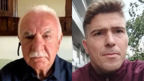 Ο Γιώργος Τσούκαλης με τον αστυνομικό στον Άγιο Δημήτριο