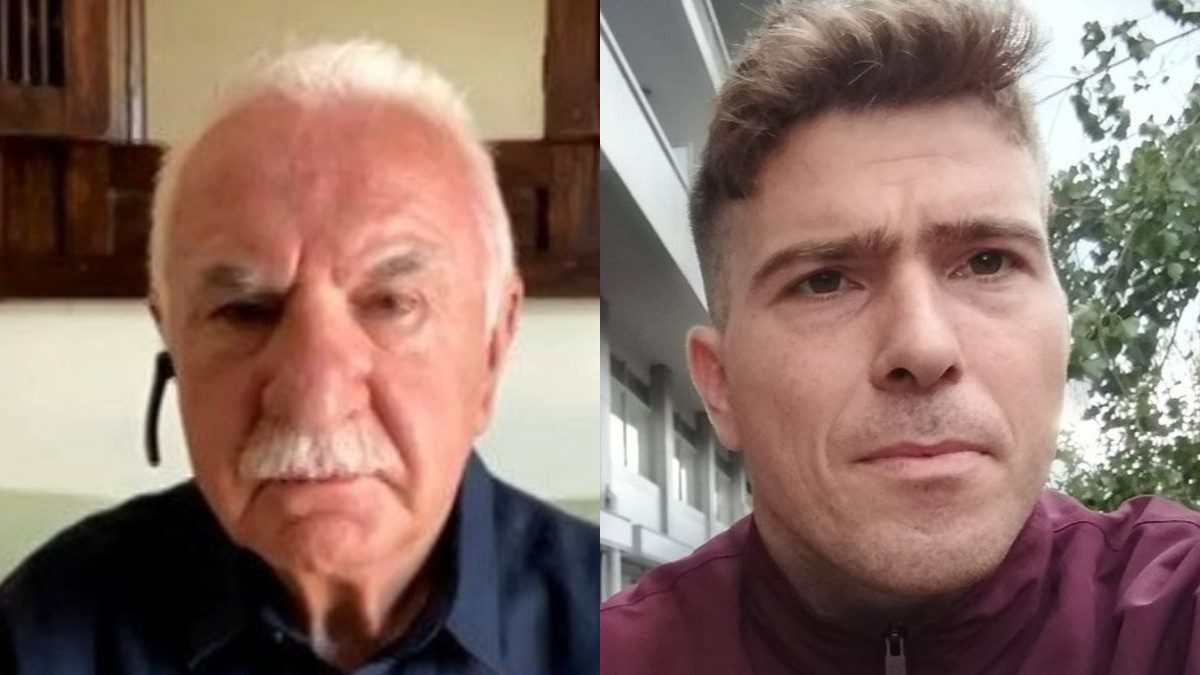 Ο Γιώργος Τσούκαλης με τον αστυνομικό στον Άγιο Δημήτριο