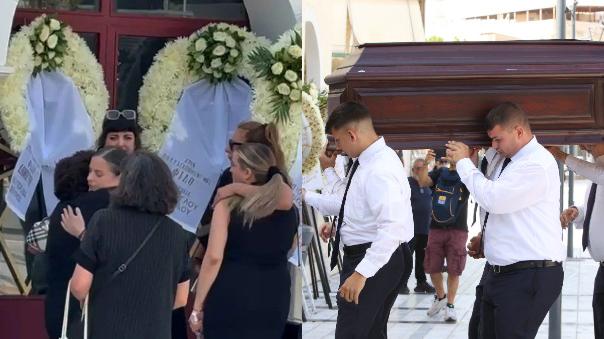 Η Κατερίνα Πετράκη στην κηδεία του Δημήτρη Κόκοτα