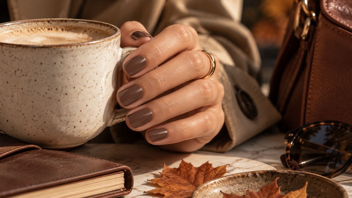 suede brown nails