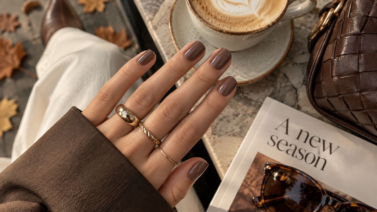suede brown nails